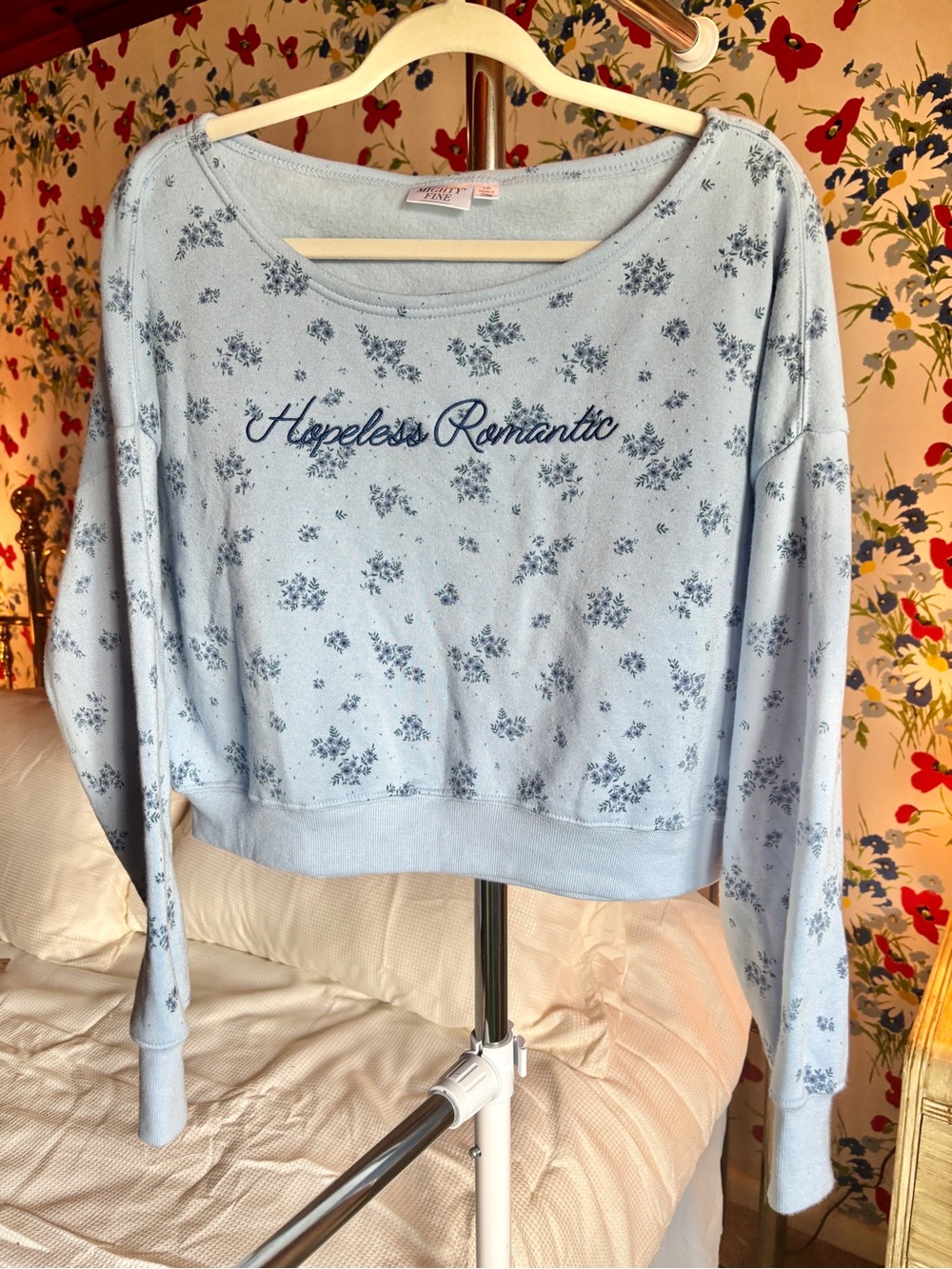 hopeless romantic floral sweatshirt y2k coquette soft girl cottagecore fairycore